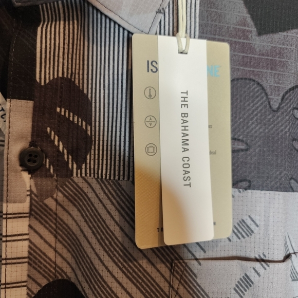 NWT Tommy Bahama Coast Patchwork Palms Grey Short Sleeve Button Shirt XXL - Picture 7 of 16